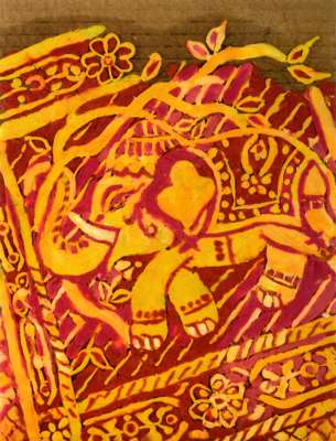 Indian Embroidery with an Elephant